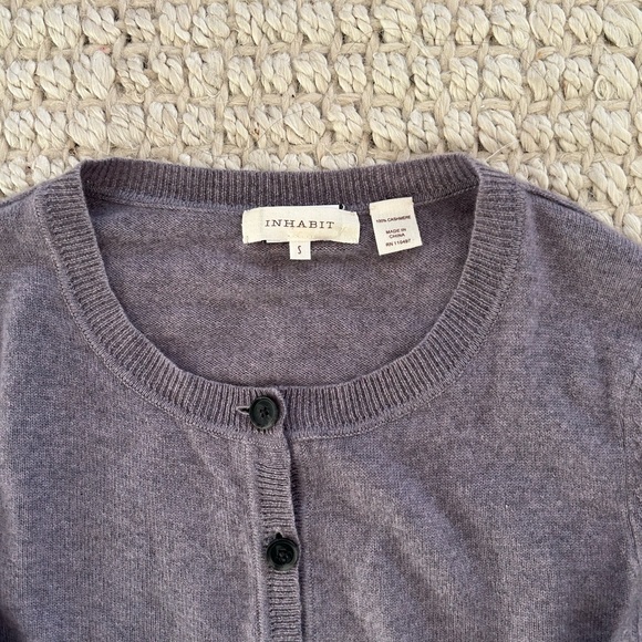 Inhabit Purple Cashmere Cardigan Sweater, Size Small - Picture 2 of 3